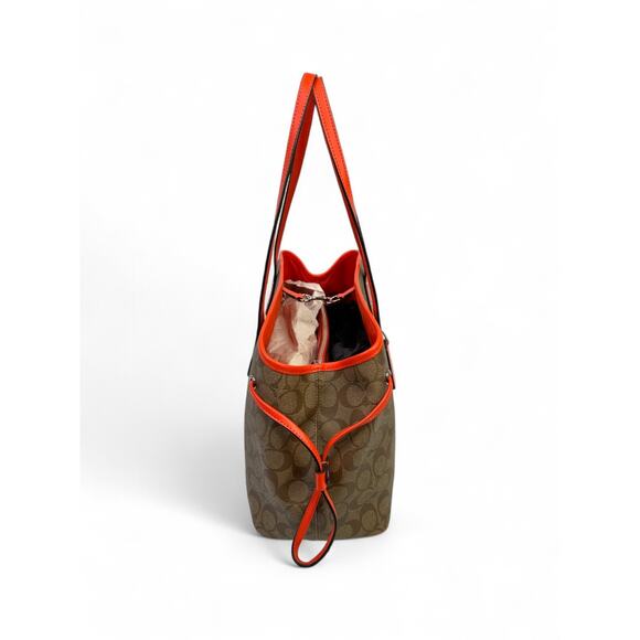 Coach Signature Coated Canvas Drawstring Carryall Bag - Picture 4 of 16